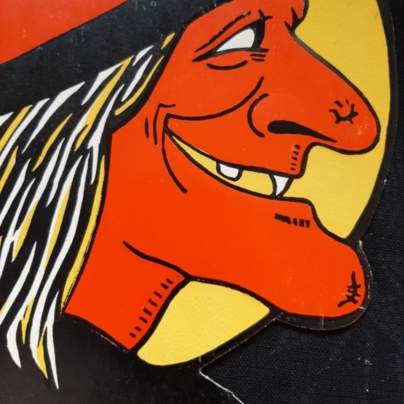 Nos vintage antique h e luhrs halloween witch decoration witch ciecut beistle - Picture 5 of 7